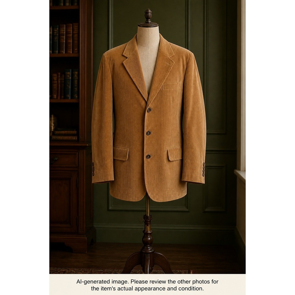 Wrangler Jeans Tan Corduroy Large Western Sport Coat Academia Grandpa Heritage
